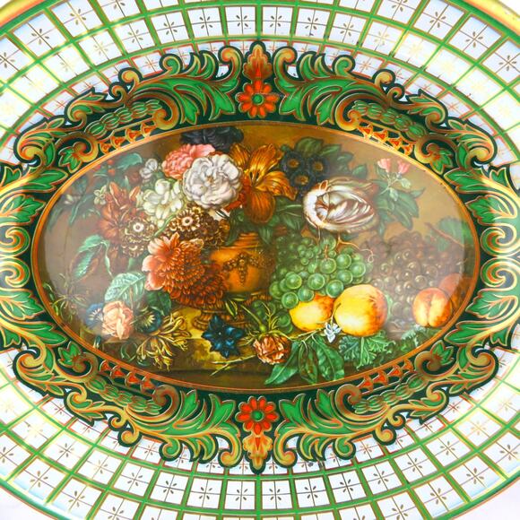 Vintage Daher Decorated Ware Tin Tray Floral Fruit Still Life Made in England - Picture 5 of 12